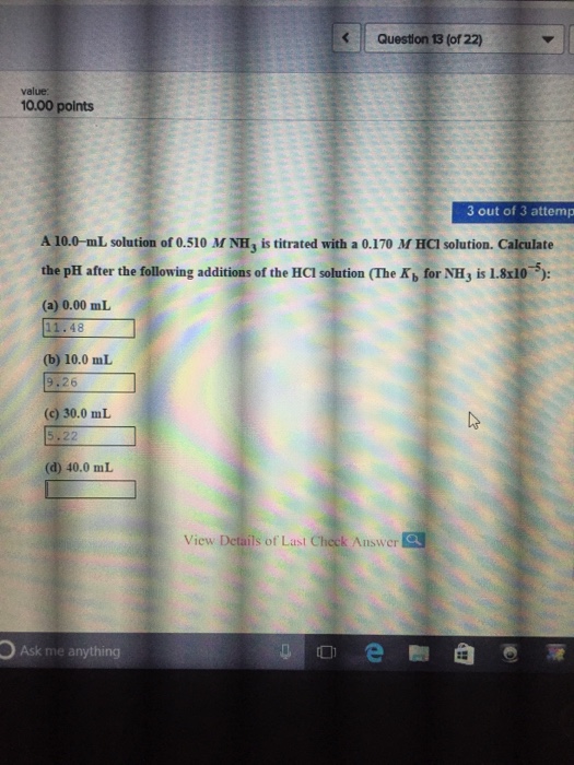 Solved I can't figure out what I'm doing wrong on part D | Chegg.com