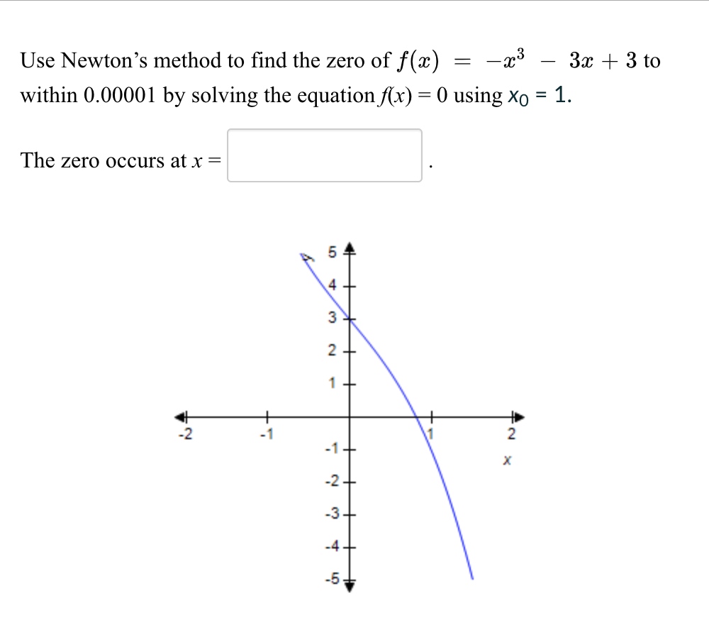 solved-use-newton-s-method-to-find-the-zero-of-chegg