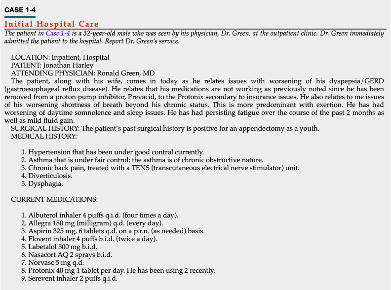 Solved The patient in Case 1-4 is a 32-year-old male who was | Chegg.com