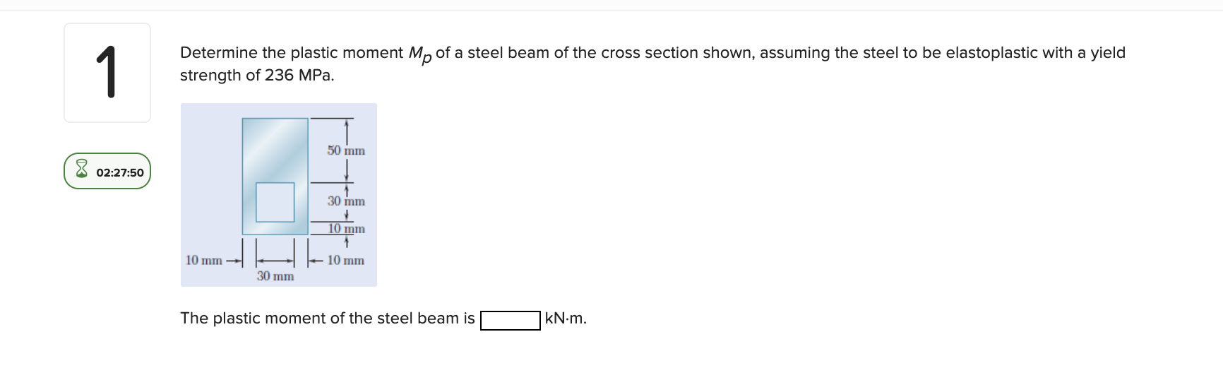 Solved 1 Determine the plastic moment Mp of a steel beam of | Chegg.com