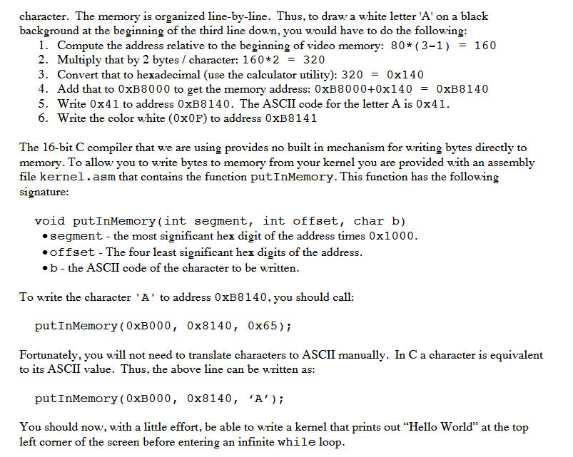 A Hello World Kernel For this project, the kernel | Chegg.com