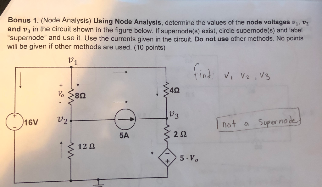 Solved Bonus 1. (Node Analysis) Using Node Analysis, | Chegg.com