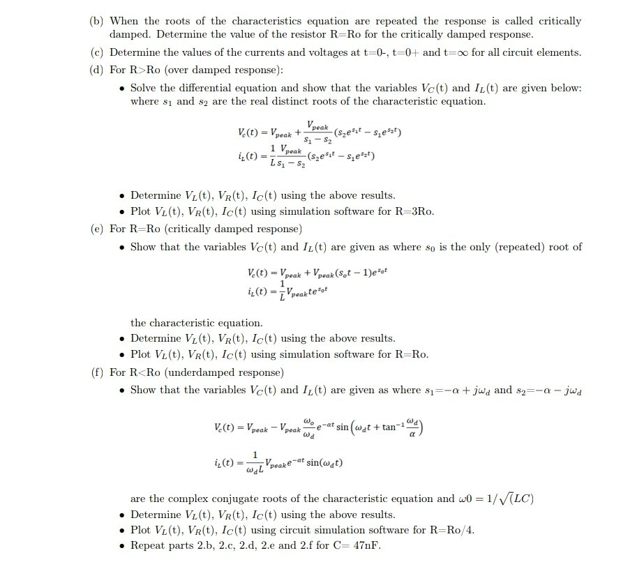 (b) When the roots of the characteristics equation | Chegg.com