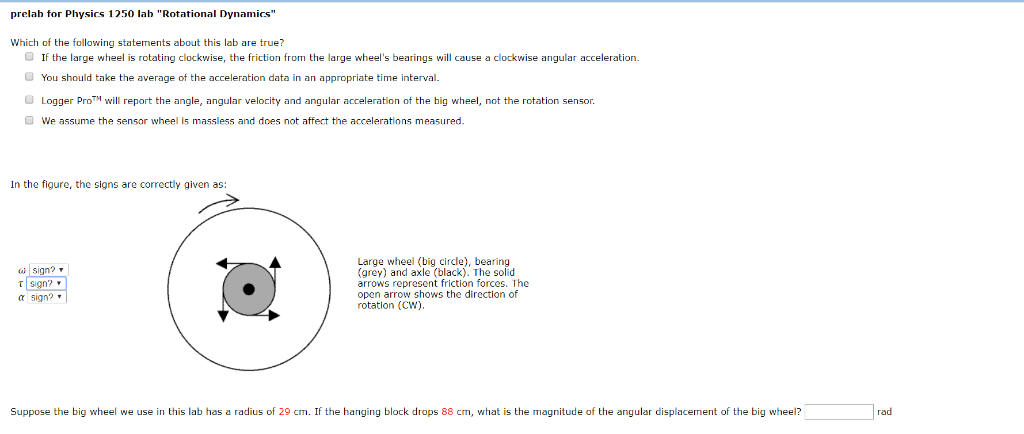 Solved Prelab For Physics 1250 Lab "Rotational Dynamics" | Chegg.com