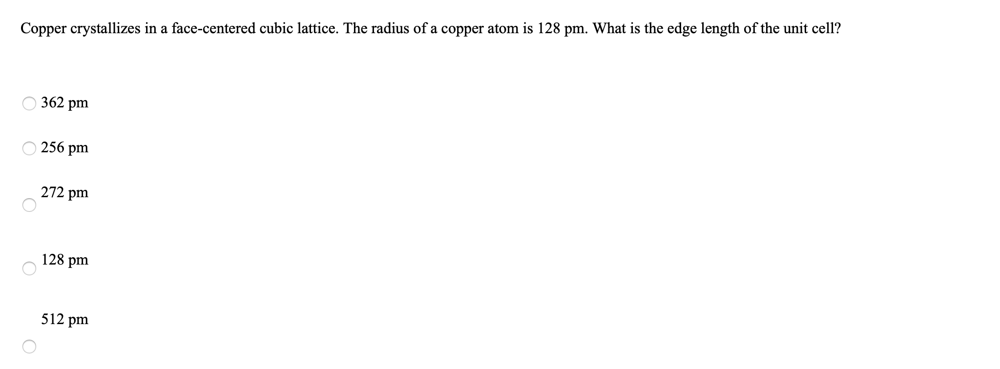 Solved Copper crystallizes in a face-centered cubic lattice. | Chegg.com