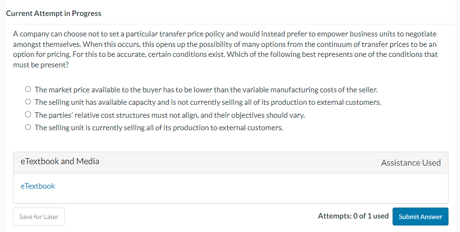 Solved A company can choose not to set a particular transfer | Chegg.com