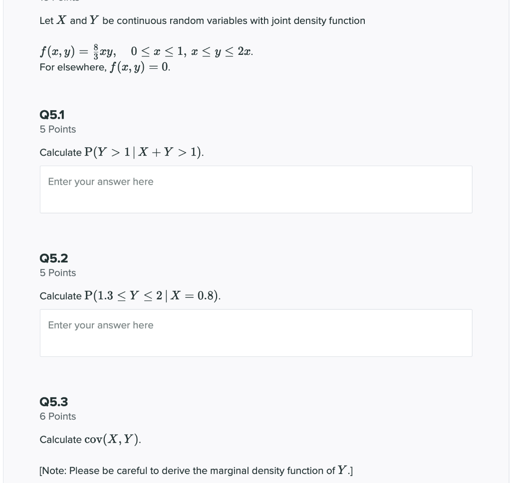 Let X And Y Be Continuous Random Variables With Jo Chegg Com