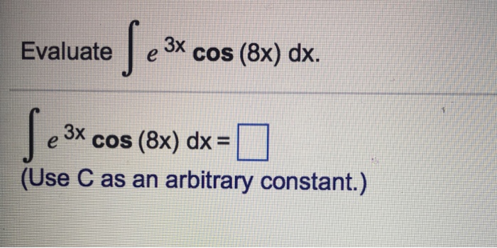 integral of e 3x cos x dx