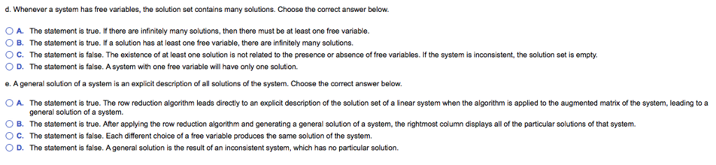 Solved a. The echelon form of a matrix is unique. Choose the