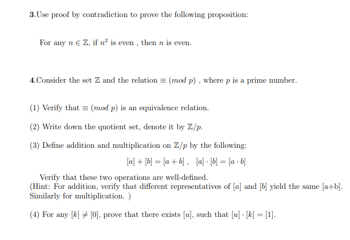 Solved 3.Use Proof By Contradiction To Prove The Following | Chegg.com