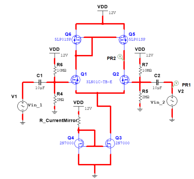 Differential Amplifier with current mirror and active | Chegg.com