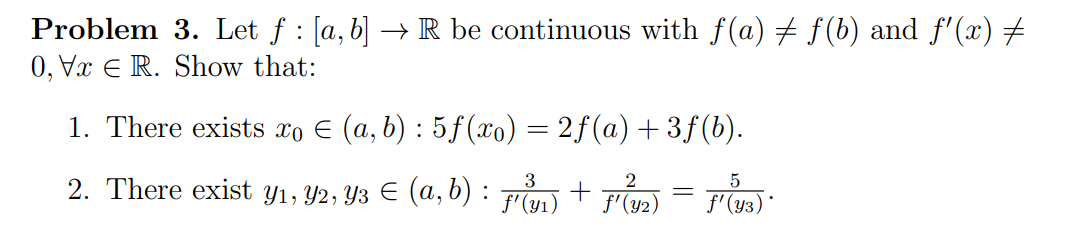 Solved Problem 3. Let F:[a,b]→R Be Continuous With | Chegg.com