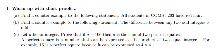 1. Warm up with short proofs... (a) Find a counter | Chegg.com