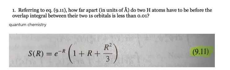 1 Referring To Eq 9 11 How Far Apart In Unit Chegg Com