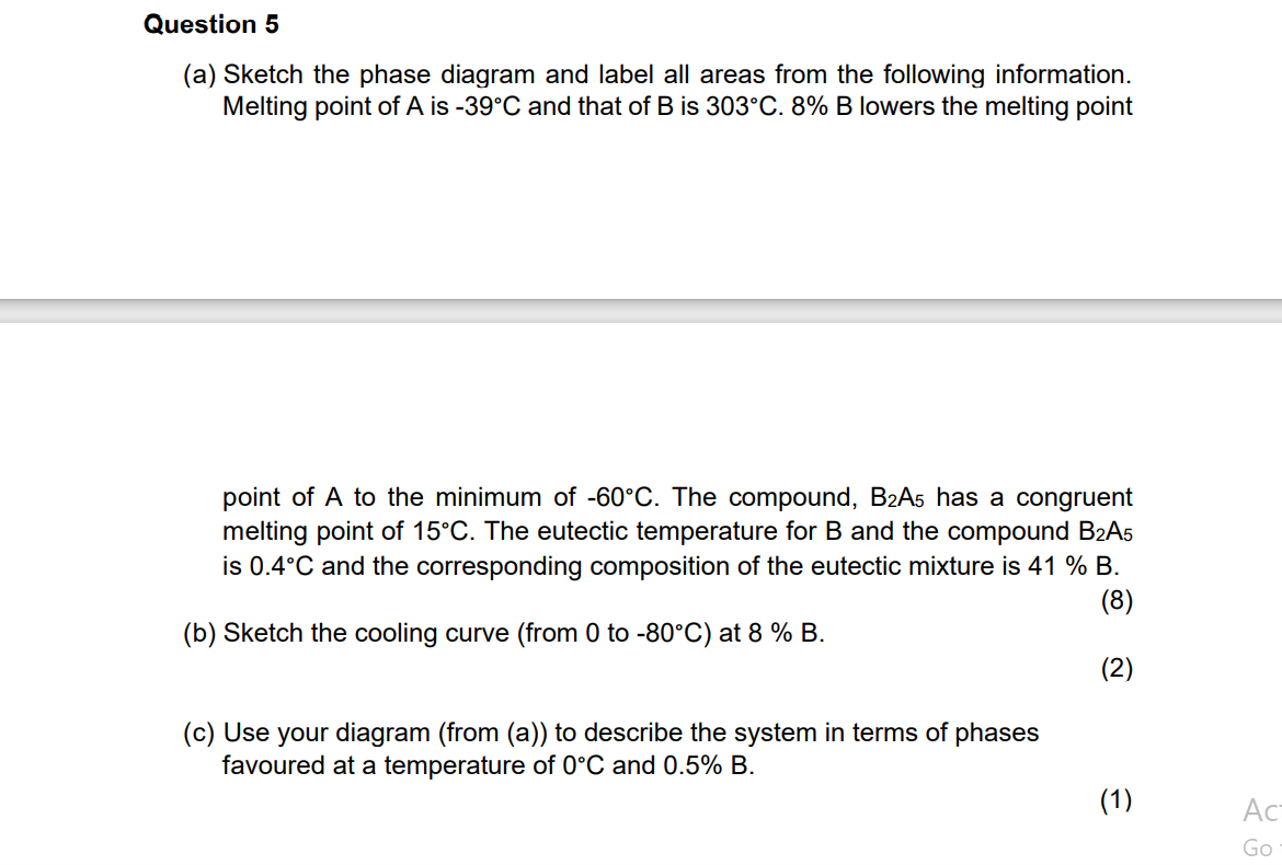 Solved Question 5 (a) Sketch the phase diagram and label all | Chegg.com