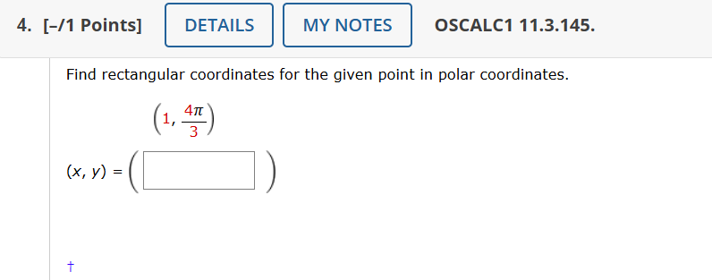 Solved Find rectangular coordinates for the given point in | Chegg.com