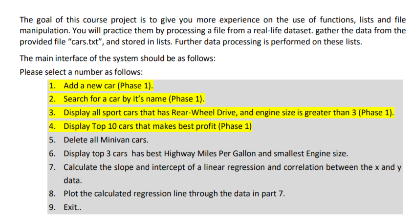 The goal of this course project is to give you more | Chegg.com