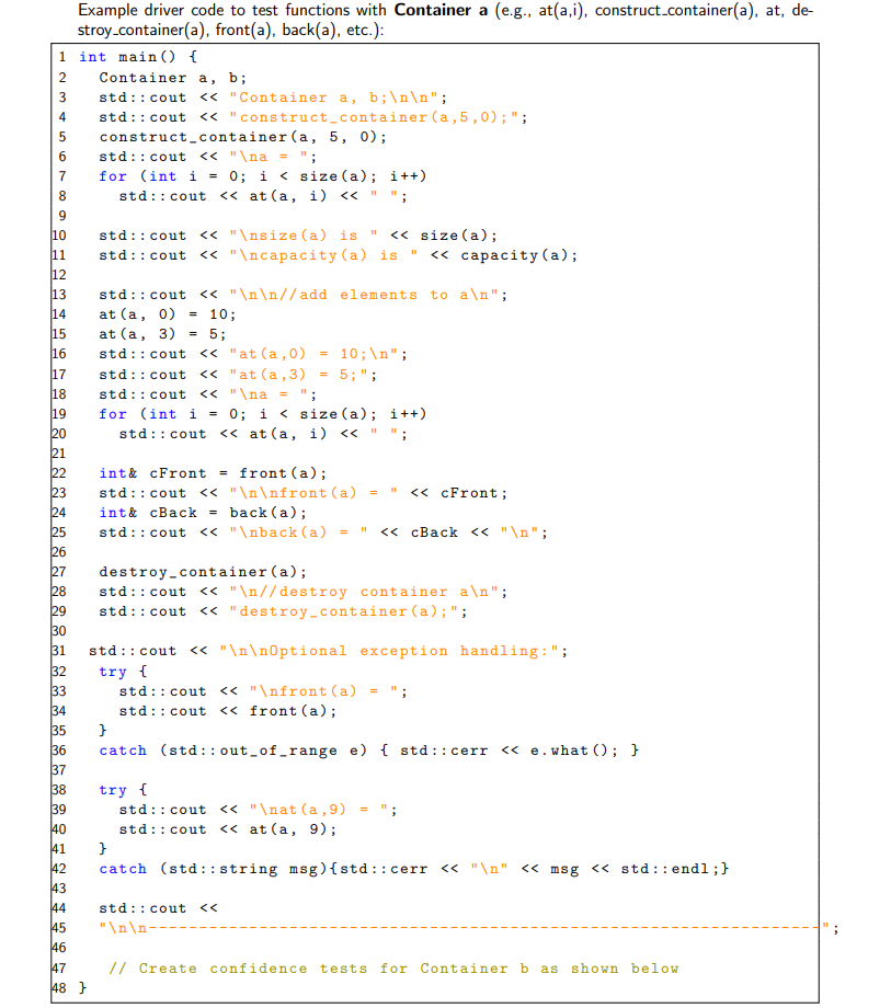 Solved Assignment Description We Will Implement A Struct Int | Chegg.com