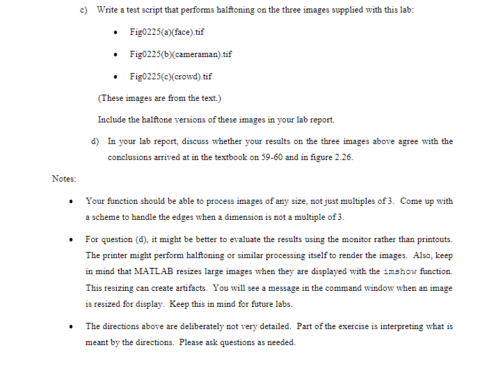 Title: Binary Image Rendering Using Halftoning | Chegg.com