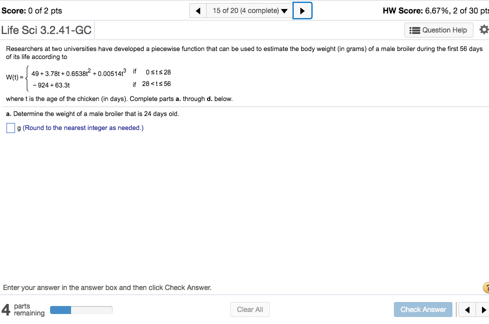 Solved Score: 0 of 2 pts 15 of 20 (4 complete) HW Score: | Chegg.com