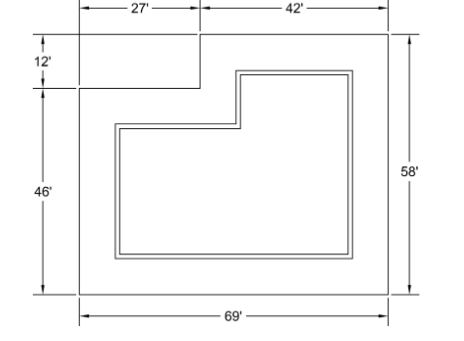 Solved Find the area of the building in the Figure below (in | Chegg.com