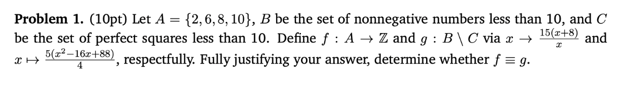 Solved Problem 1. (10pt) Let A={2,6,8,10},B Be The Set Of | Chegg.com