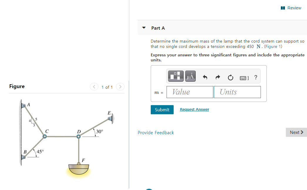 Solved A Review v Part A Determine the maximum mass of the | Chegg.com