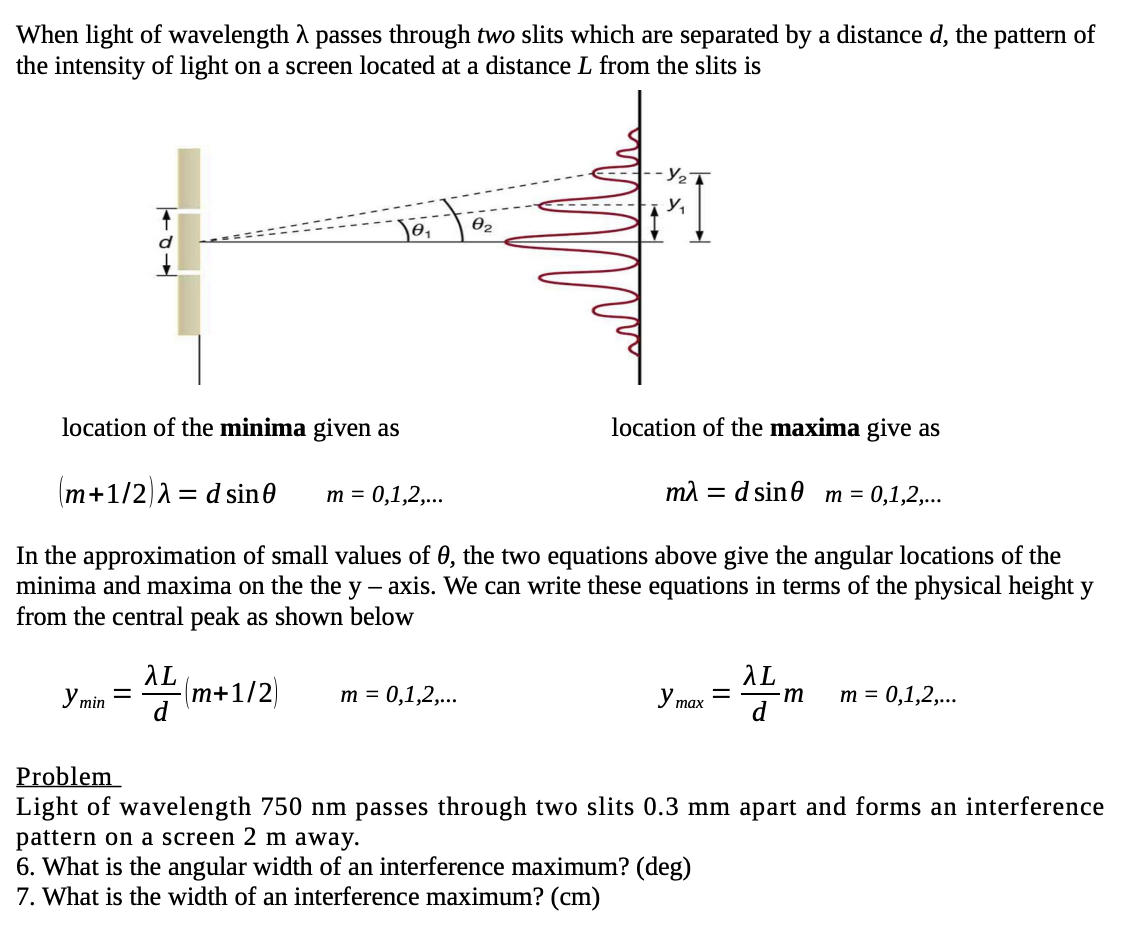 solved-when-light-of-wavelength-passes-through-two-slits-chegg