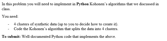 Solved In this problem you will need to implement in Python | Chegg.com