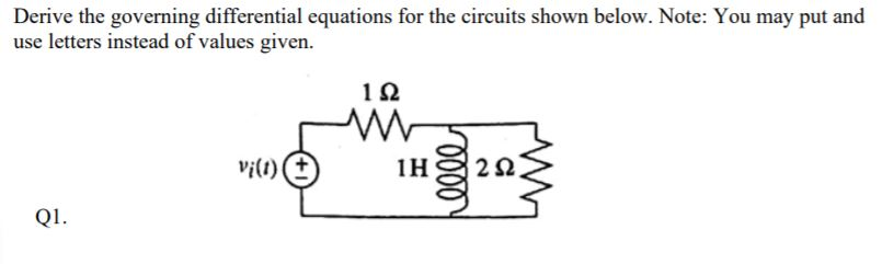 Solved Derive The Governing Differential Equations For The | Chegg.com