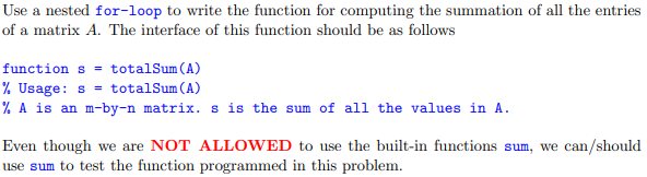 Solved Use a nested for-loop to write the function for | Chegg.com