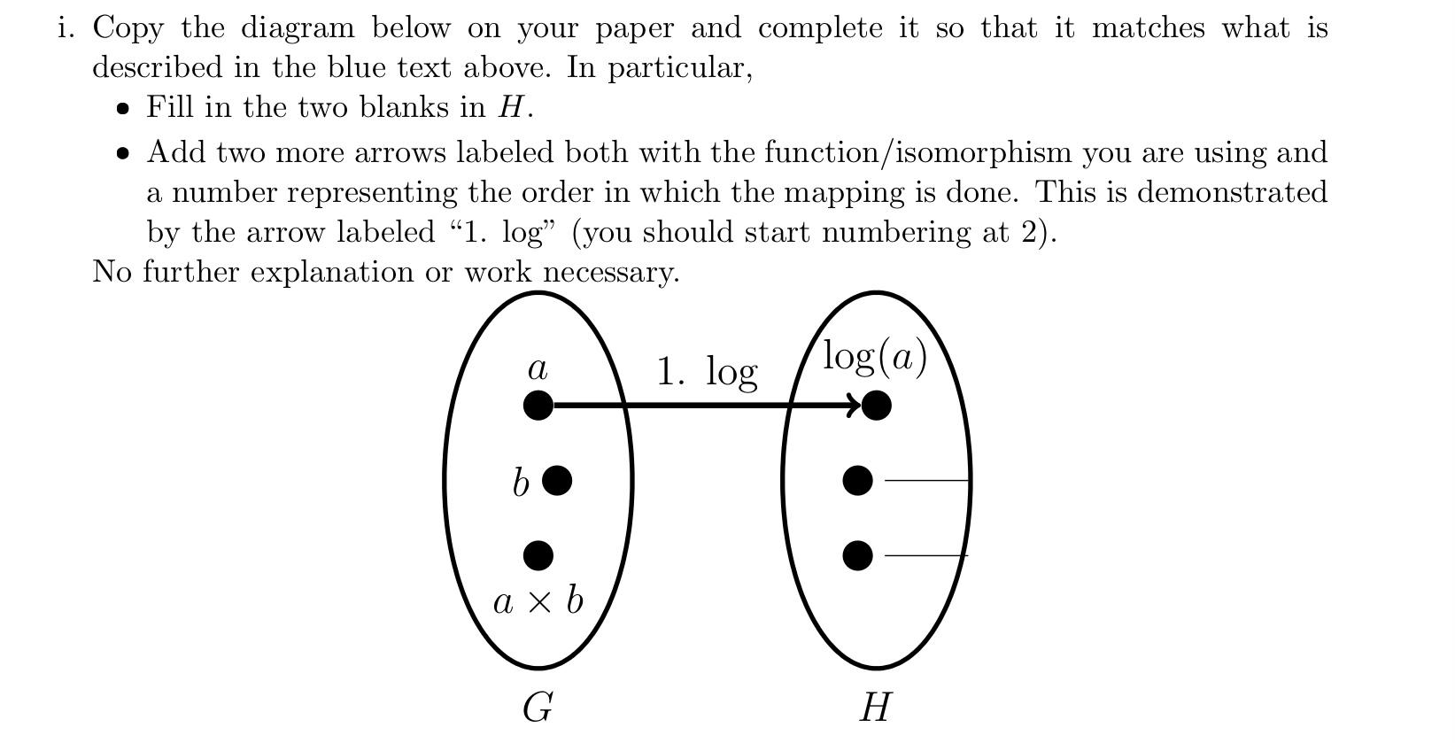 Solved i. Copy the diagram below on your paper and complete | Chegg.com