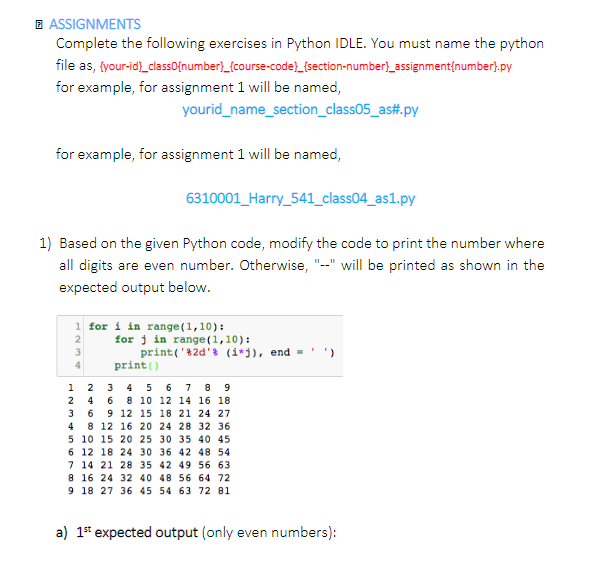 Solved ASSIGNMENTS Complete The Following Exercises In | Chegg.com