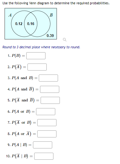 Solved Use The Following Venn Diagram To Determine The | Chegg.com