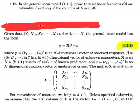 4.12. In the general linear model (4.1.1), prove that | Chegg.com