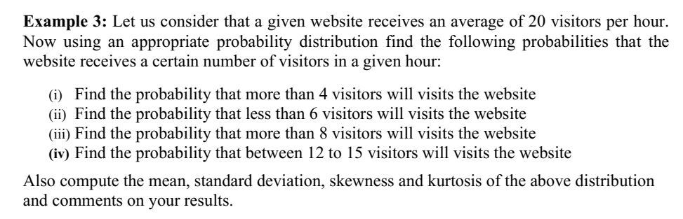Solved Example 3: Let us consider that a given website | Chegg.com