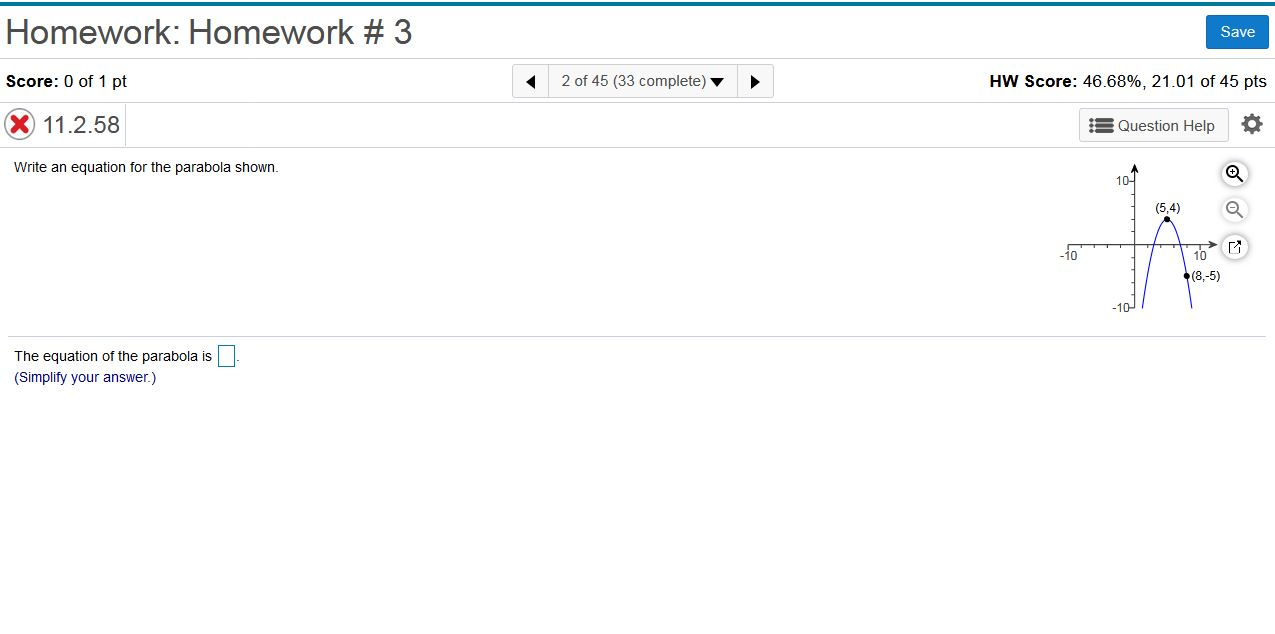 Solved Homework: Homework # 3 Score: 0 of 1 pt 1 of 45 (33 | Chegg.com