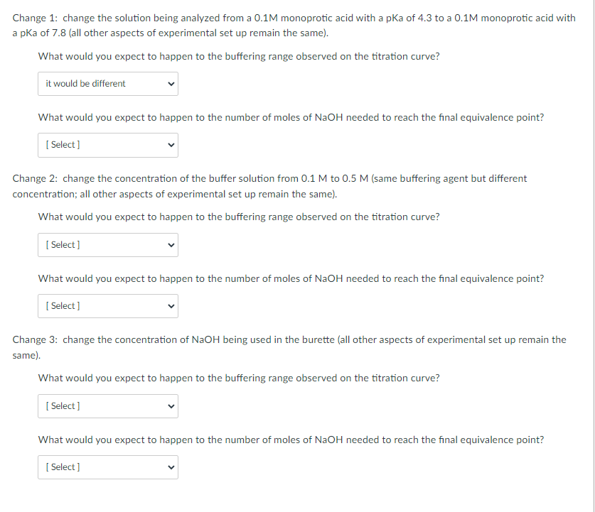 Solved Change 1: change the solution being analyzed from a | Chegg.com