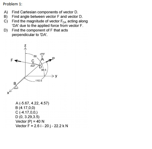 Solved Problem 1 Find Cartesian components of vector D. Find | Chegg.com