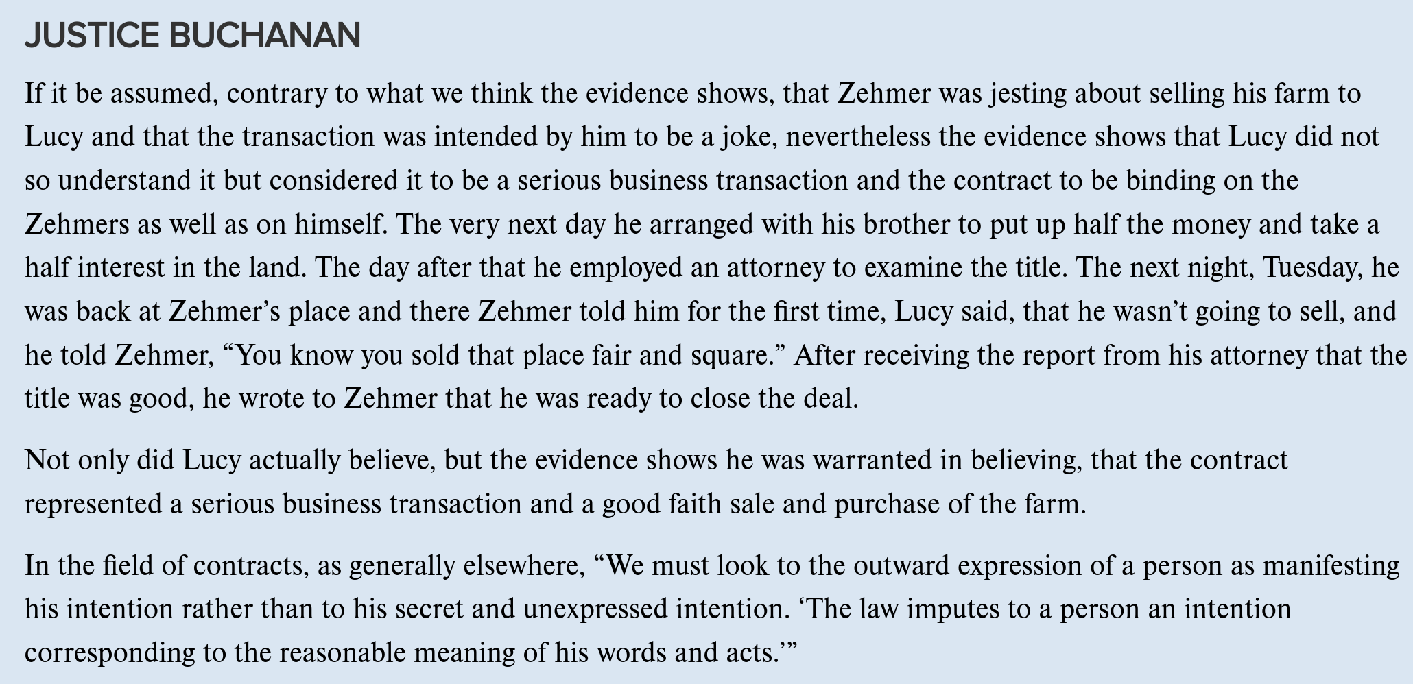 Solved OverviewIn The Case Of Lucy V. Zehmer, Zehmer Spent | Chegg.com