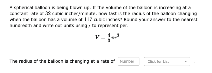 Solved A Spherical Balloon Is Being Blown Up. If The Volume | Chegg.com