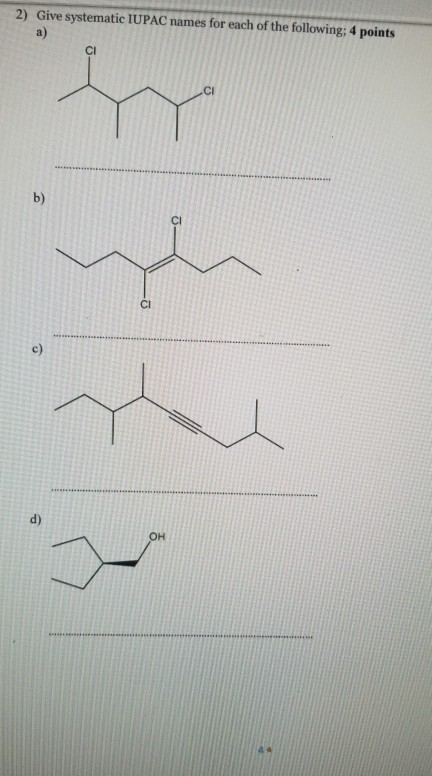 Solved 1) Write a bond-line formula for each of the | Chegg.com