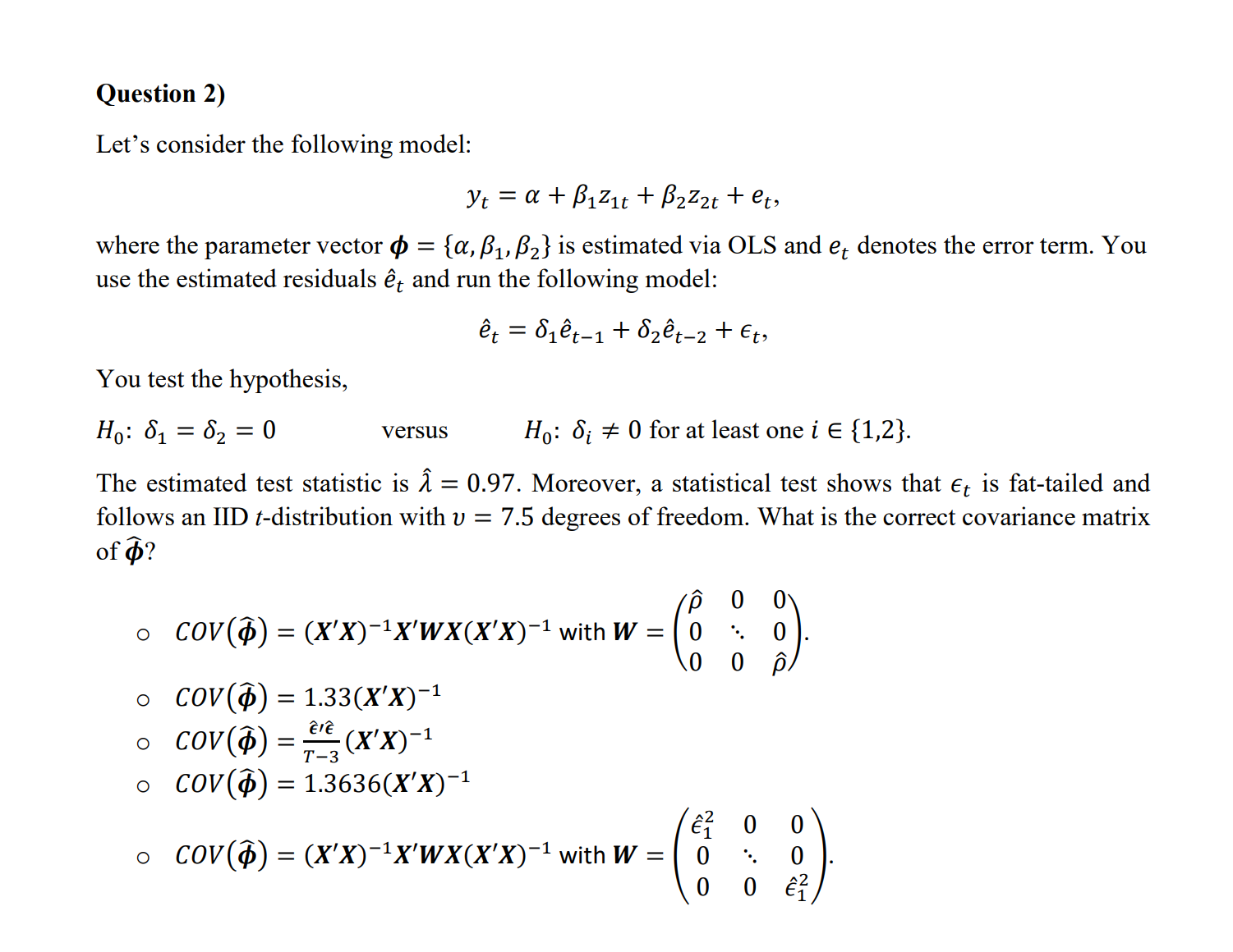 Solved Let's Consider The Following Model: | Chegg.com