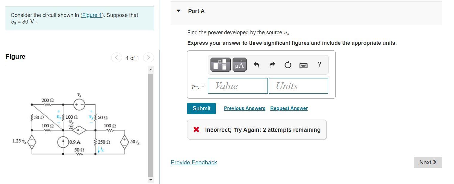 Solved Part A Consider The Circuit Shown In (Figure 1). | Chegg.com