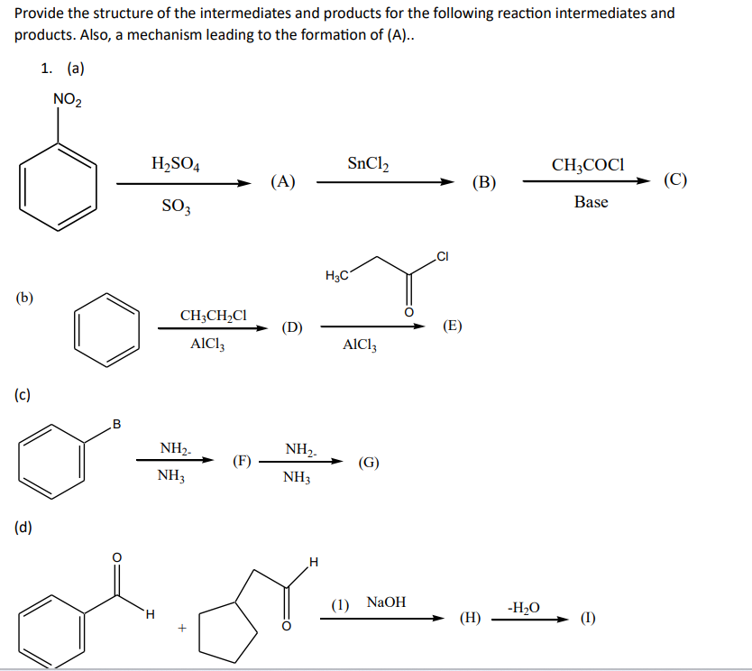 Solved Provide the structure of the intermediates and | Chegg.com