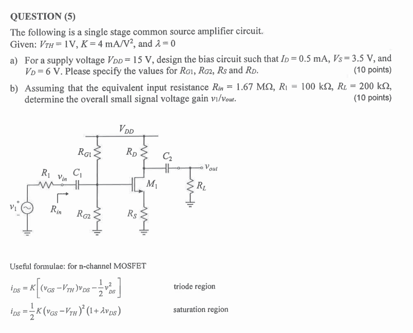 Solved Question 5 The Following Is A Single Stage Common 0316