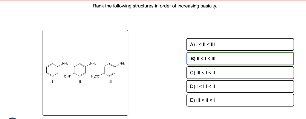 Solved Rank the following structures in order of increasing | Chegg.com