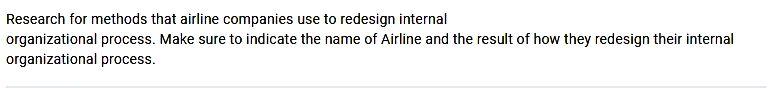 Solved Research for methods that airline companies use to | Chegg.com