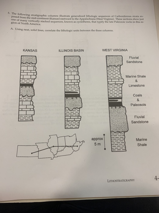 Solved 5. The following stratigraphic columns illustrate te | Chegg.com