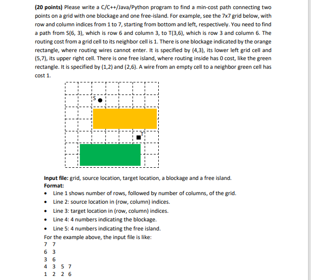 Solved 20 points Please write a C C Java Python program